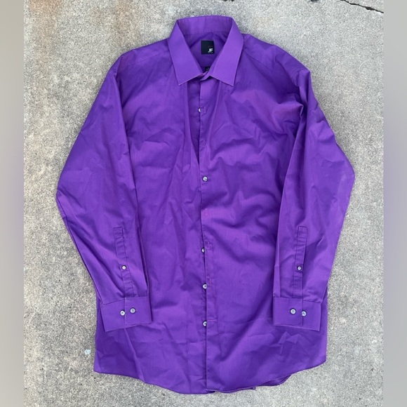 JF J. Ferrar Men's Dress Shirt Size XL Slim Fit Purple Long Sleeve Button-up - Picture 1 of 4